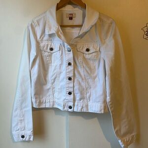 L.e.i. White Jean Jacket Size XL Button Up